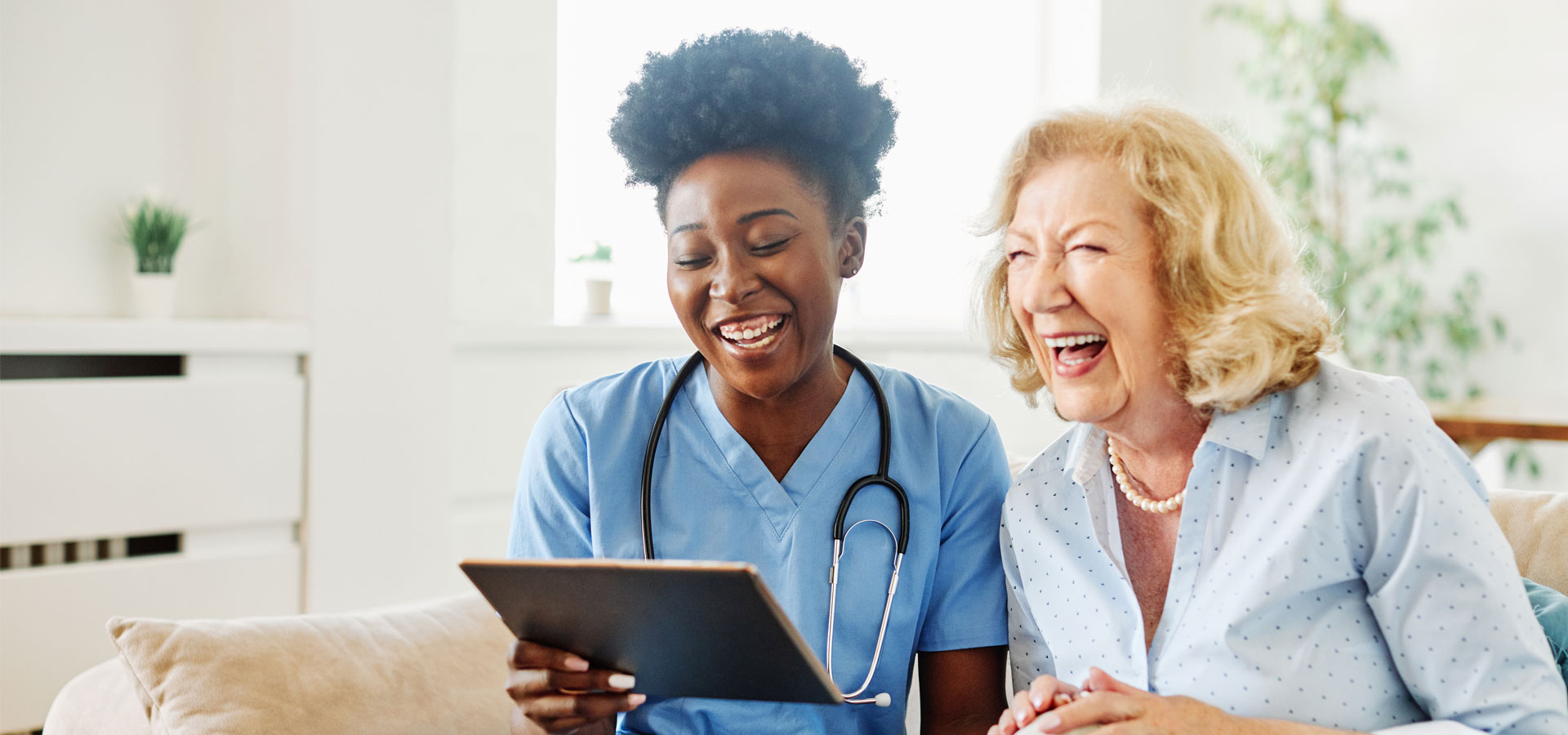 Nurse with smiling patient